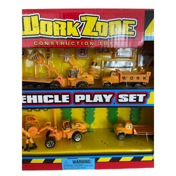 JA-RU inc. Work Zone Construction Toys 31 Pieces Vehicle Play Set NEW In Box - Picture 1 of 4
